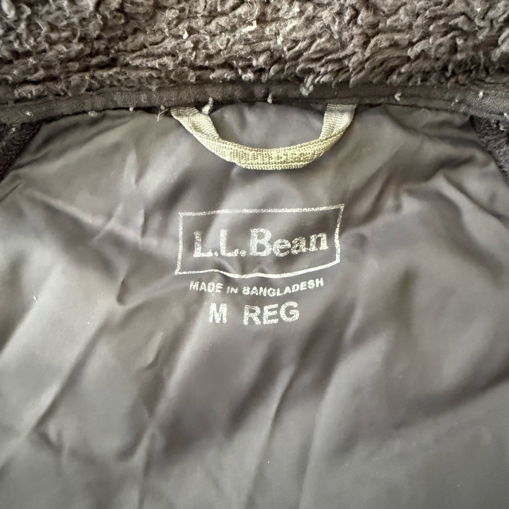 L.L. Bean Downtek Jacket Women's Small Gray Puffer Full Zip Fleece Lined Collar - Picture 4 of 6